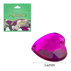 Chaton para Costura Coracao 2HS 14mm Aquarela pacote com 100un