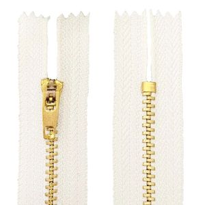 Ziper Fixo com Metal Dourado n°4 Luli com 30cm Pacote com 10un